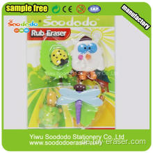 Gepackter Tier-Gummi-Radiergummi in Blister-Karte